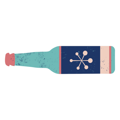 Blue dropped bottle beer  PNG Design