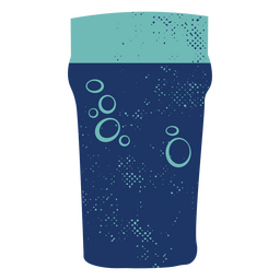 Blue glass of bubbling beer PNG Design