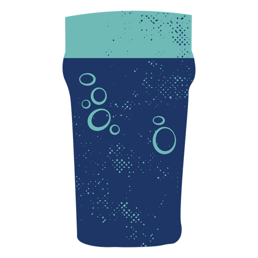 Vaso azul de cerveza burbujeante Diseño PNG
