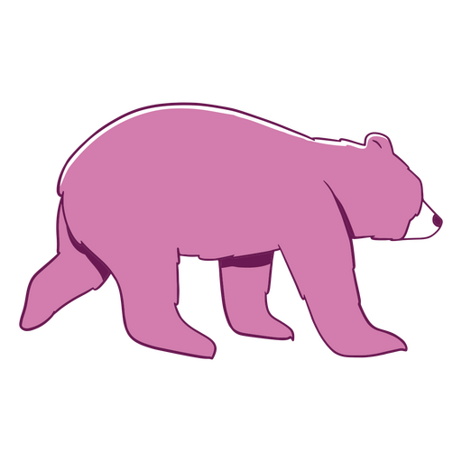 Big pink bear walking PNG Design