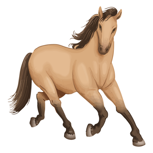 Dibujo realista de caballo isabelino Diseño PNG