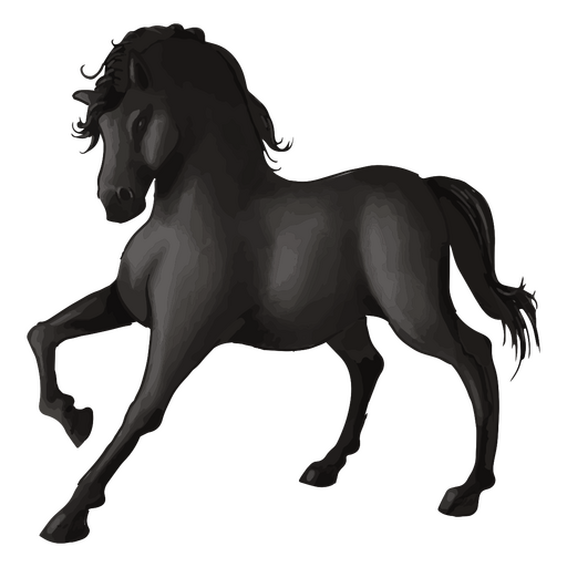 Desenho realista de cavalo preto Desenho PNG