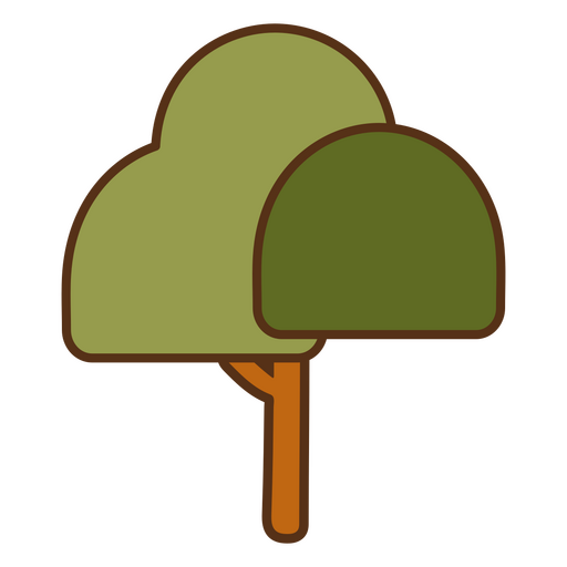 Flat green spring tree PNG Design