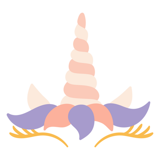 Cara de unicornio colores pastel Diseño PNG