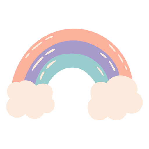 Pastel girlish rainbow PNG Design