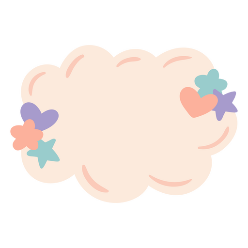 Rosa, pastellfarbene, mädchenhafte Wolke PNG-Design