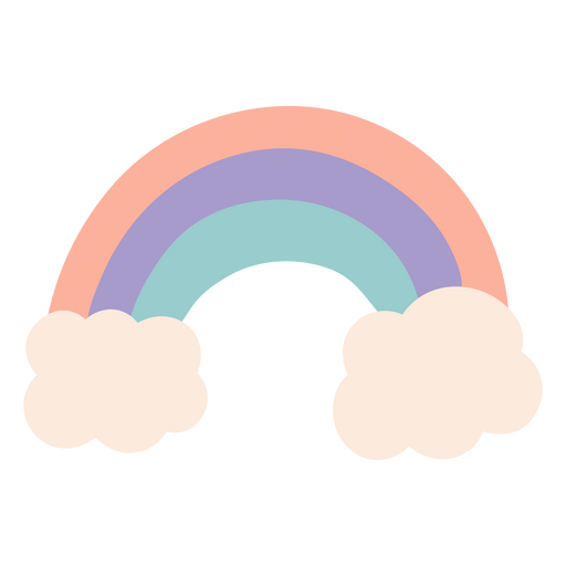 Bewölkter Regenbogen PNG-Design