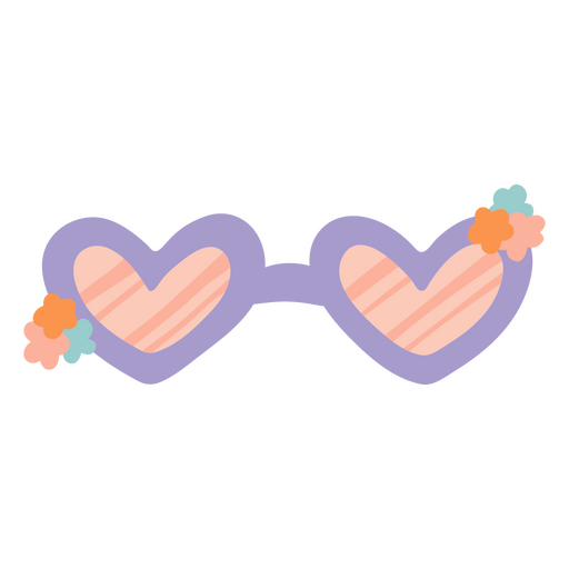 Lentes de niña en forma de corazón Diseño PNG