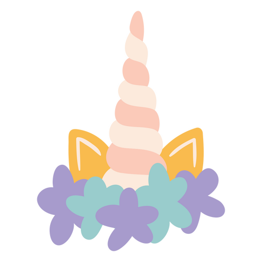 Conjunto de coroa de unicórnio floral Desenho PNG