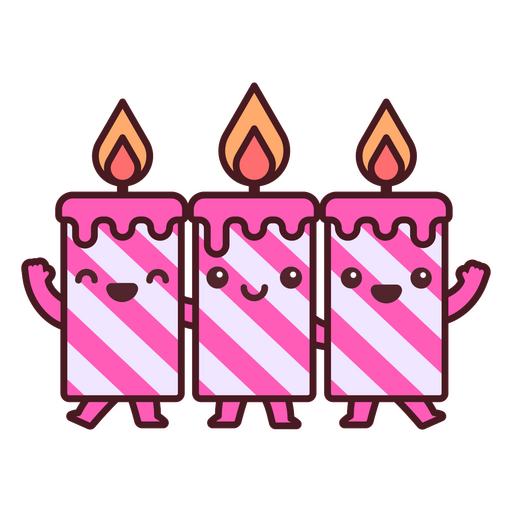 Joyful birthday candles PNG Design