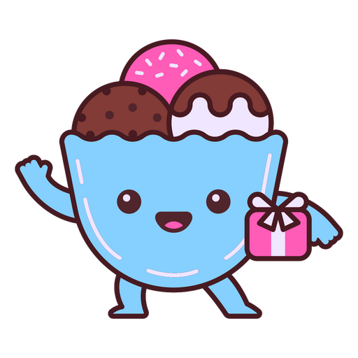 Taça de sorvete kawaii Desenho PNG