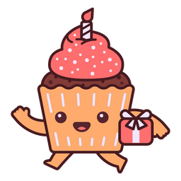 Chocolate birthday cupcake PNG Design