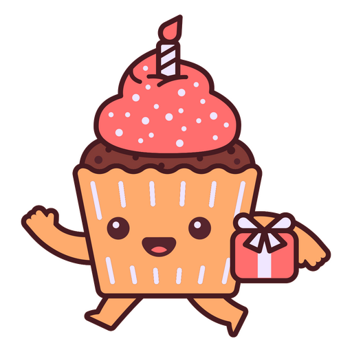 Schokoladen-Geburtstags-Cupcake PNG-Design