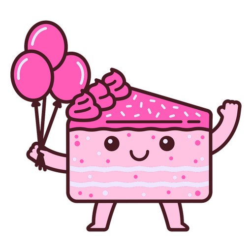 bolo de aniversário kawaii Desenho PNG