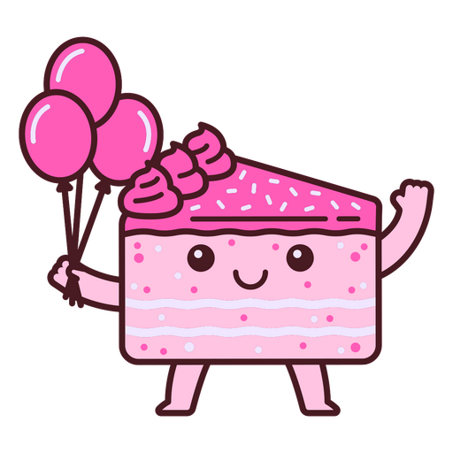 Kawaii birthday cake PNG Design