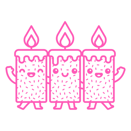 Birthday kawaii candles PNG Design
