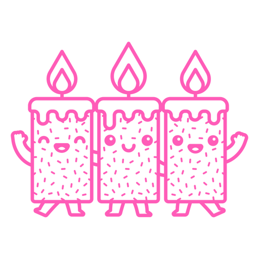 Velas kawaii de cumpleaños Diseño PNG