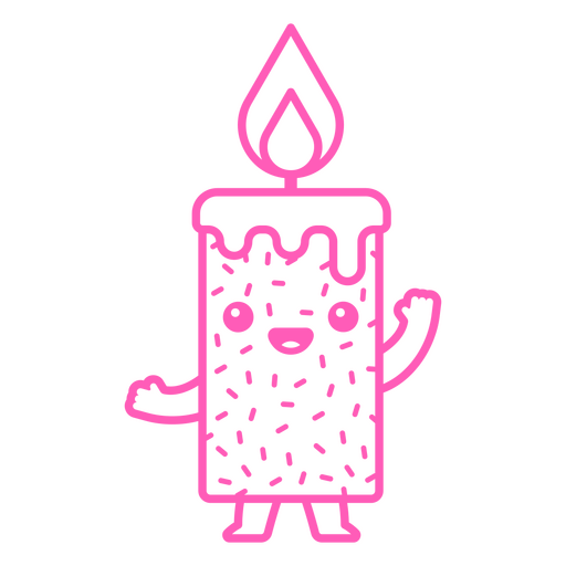 Birthday pink candle PNG Design