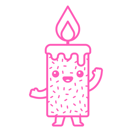 vela de aniversário rosa Desenho PNG