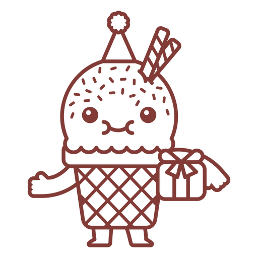 Kawaii ice-cream cone PNG Design