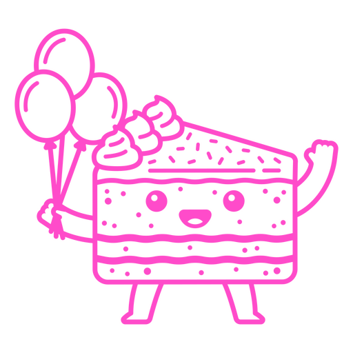 Slice of cake kawaii PNG Design