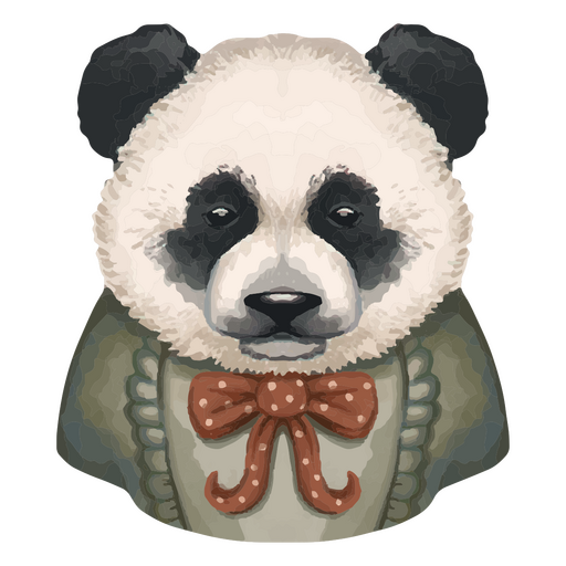 Panda trägt Opa-Anzug PNG-Design