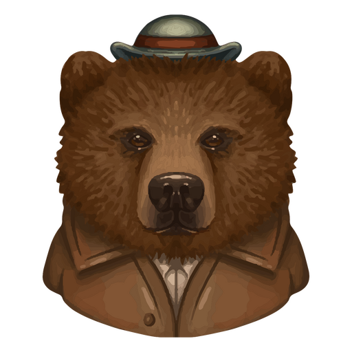 Urso pardo usando chapéu Desenho PNG