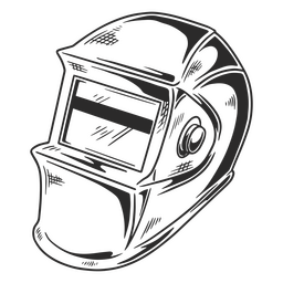 Dibujo detallado del casco de soldadura Diseño PNG