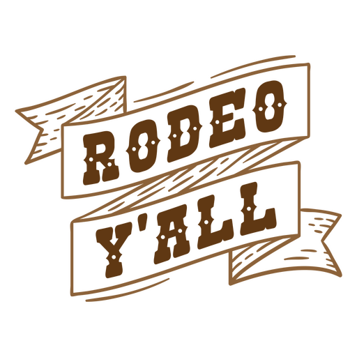 Rodeo y'all brown lettering PNG Design