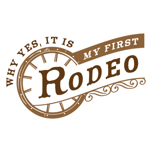 Primera insignia marrón de rodeo Diseño PNG