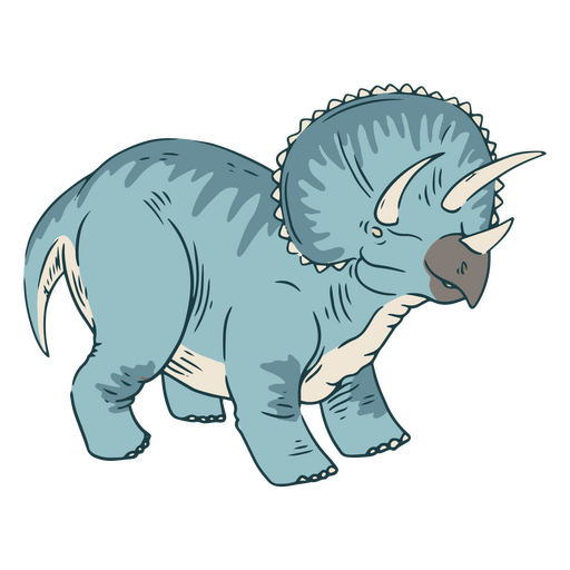 Blaue Triceraptop-Zeichnung PNG-Design