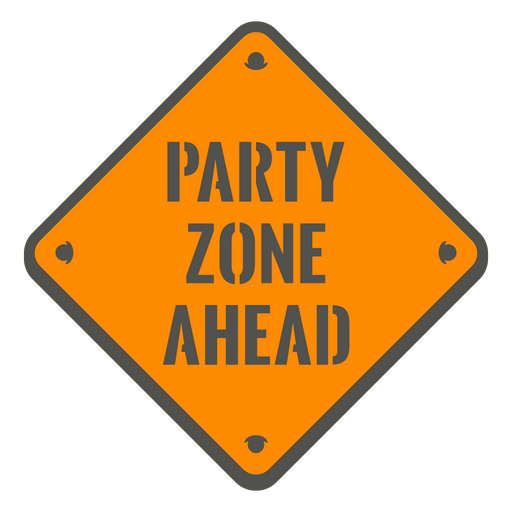 Construction sign for party PNG Design