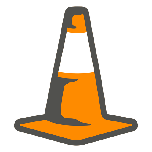 Cono de construcción naranja Diseño PNG