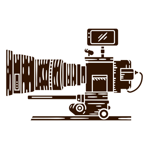 Ausgeschnittene Seitenansicht einer Filmkamera PNG-Design