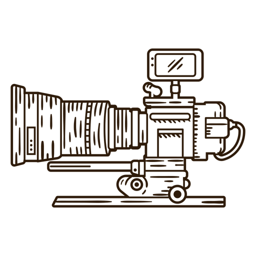 Icono de cámara trazo lente grande Diseño PNG