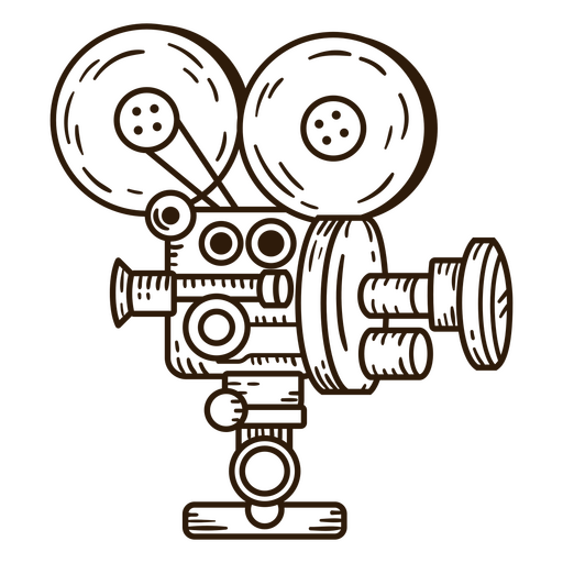 Estilo de traço de câmera de cinema Desenho PNG