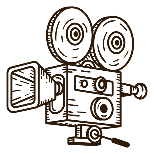 Filmkamera-Vintage-Strich PNG-Design
