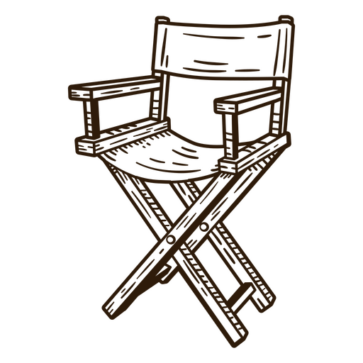 Director's chair movie stroke PNG Design