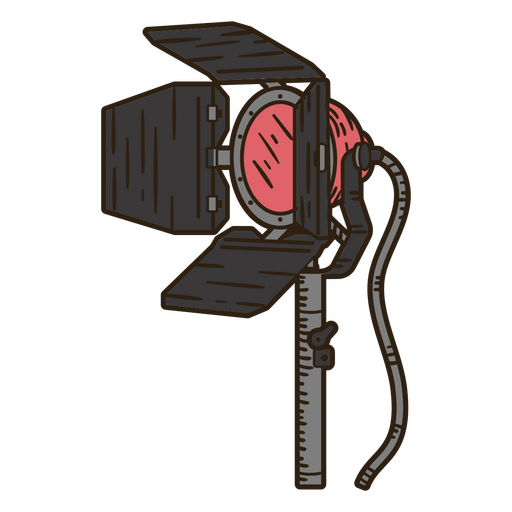 Light on a tripod with a red light on it PNG Design