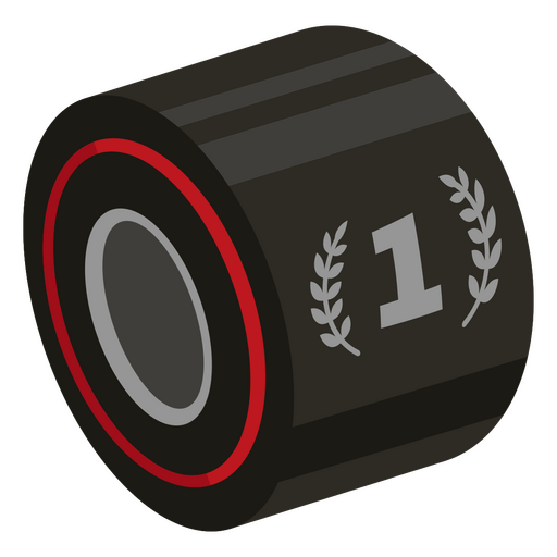 Black wheel with a laurel wreath on it PNG Design