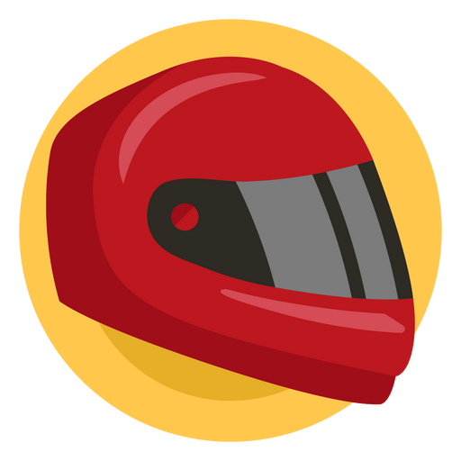 Rotes Motorradhelm-Symbol auf gelbem Hintergrund PNG-Design