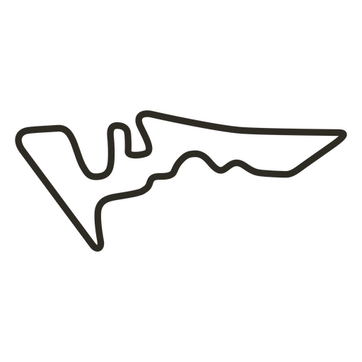 Black and white image of a race track PNG Design