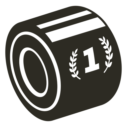 Black and white image of a roll of toilet paper PNG Design