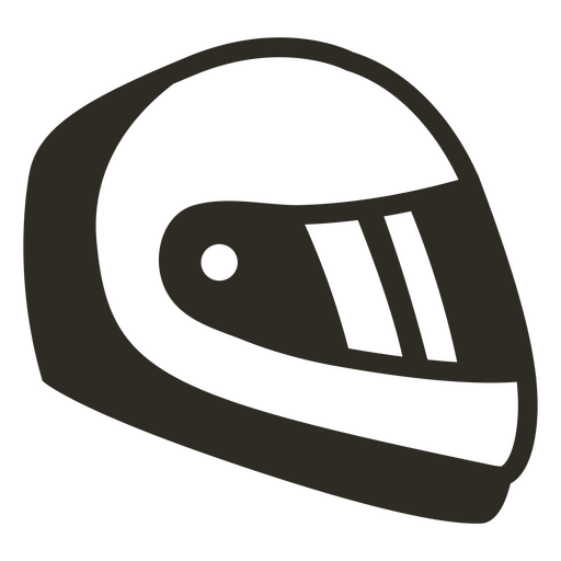 Ícone de capacete de motocicleta preto e branco Desenho PNG
