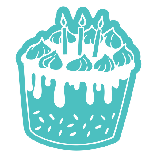 Blauer Kuchen mit Kerzen darauf PNG-Design