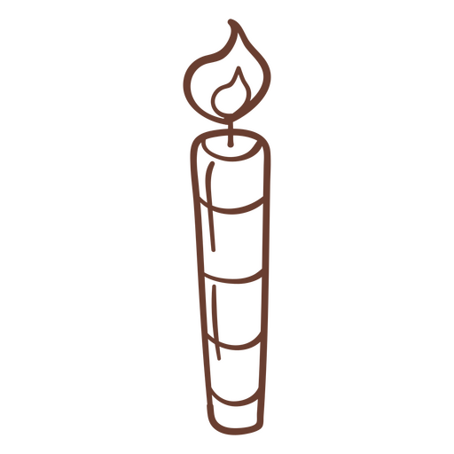 Line art candle PNG Design