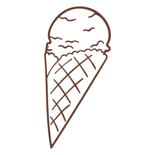 Ice cream cone line art PNG Design