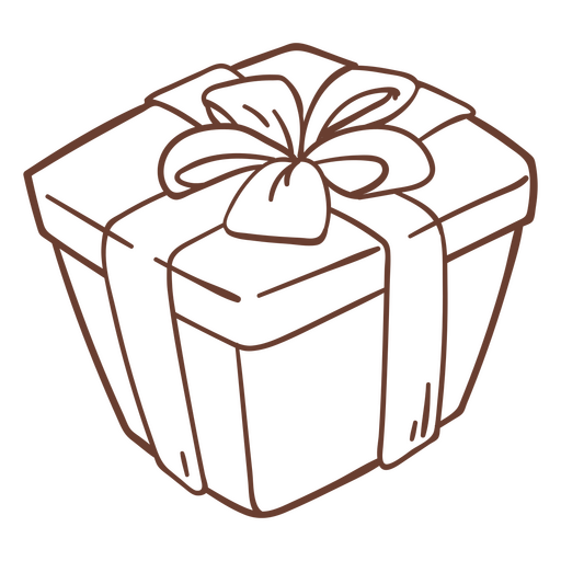 Caja de regalo marrón con lazo Diseño PNG