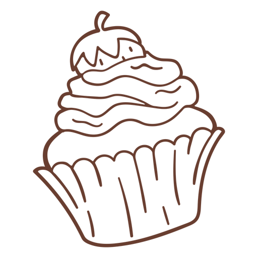 Projeto de traçado de um cupcake Desenho PNG