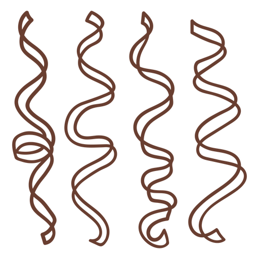 Conjunto de espirales marrones Diseño PNG